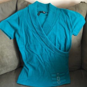 ✨BOGO FREE✨ Blue Short Sleeve Sweater Dress Shirt